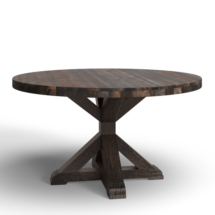 Cottage Charm 54" Reclaimed Acacia Wood Round Dining Table in Gray