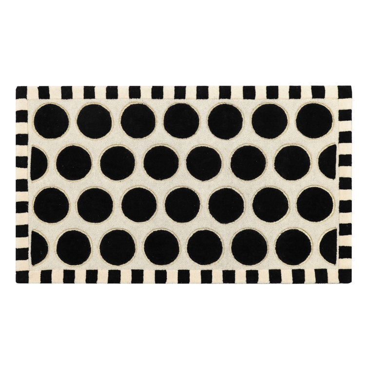Handmade Black and Ivory Wool Tufted Rug