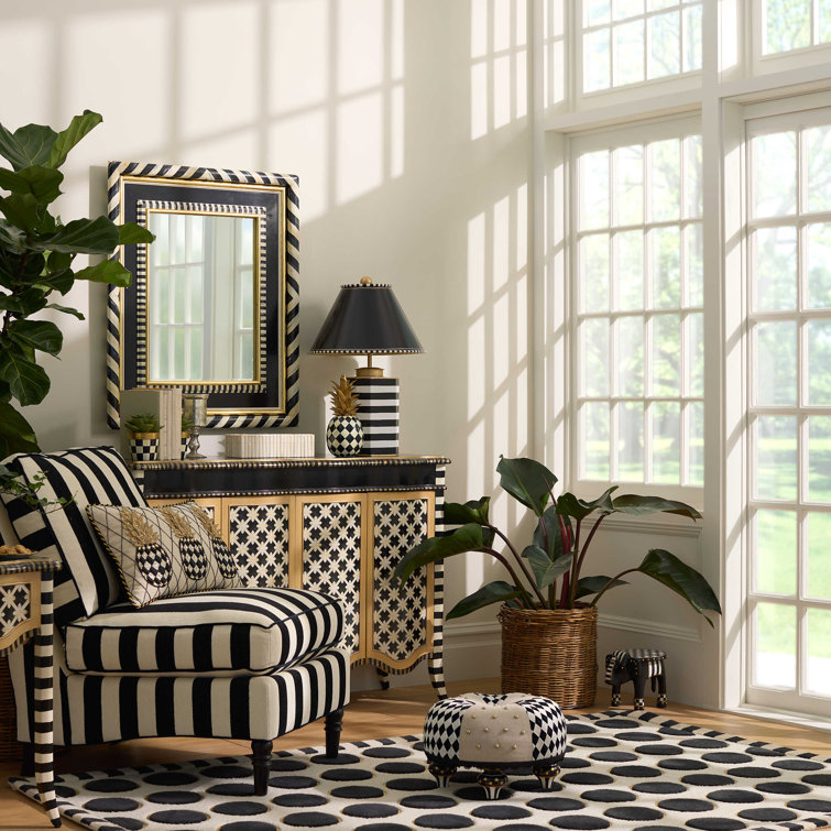 Handmade Black and Ivory Wool Tufted Rug