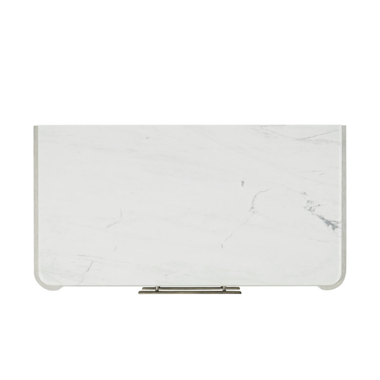 Opal White Marble Top 3-Drawer Nightstand