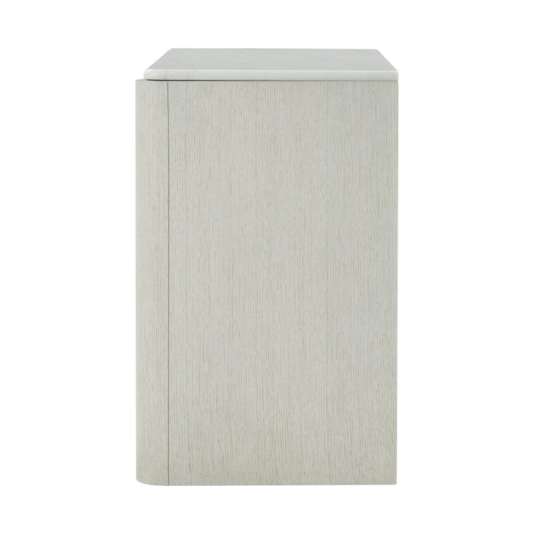 Opal White Marble Top 3-Drawer Nightstand