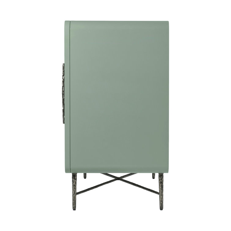 Sunburst Green Solid Wood 90'' Sideboard with Metal Base