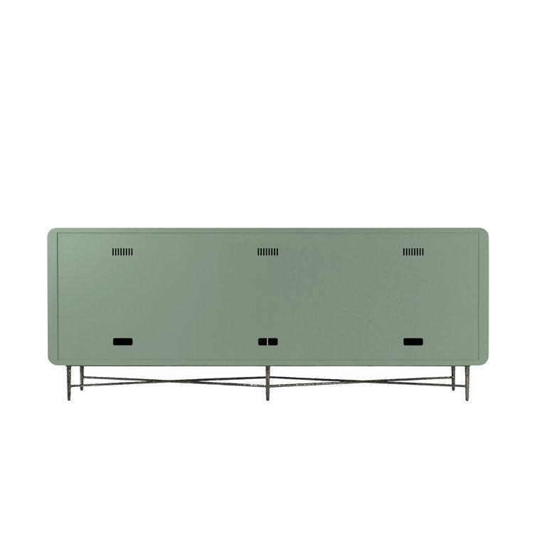 Sunburst Green Solid Wood 90'' Sideboard with Metal Base