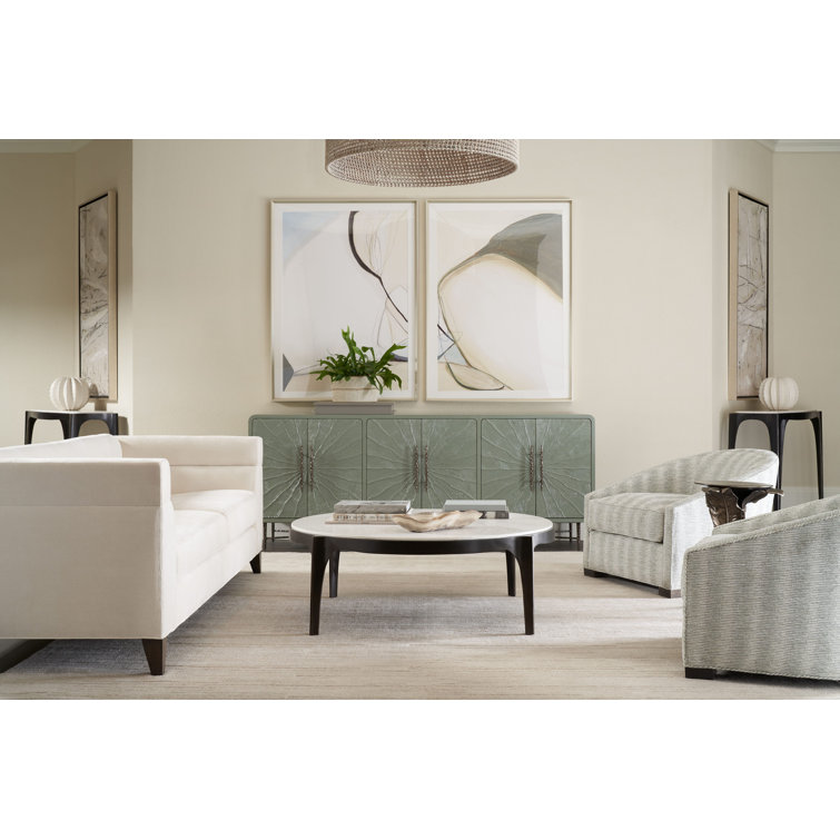 Sunburst Green Solid Wood 90'' Sideboard with Metal Base