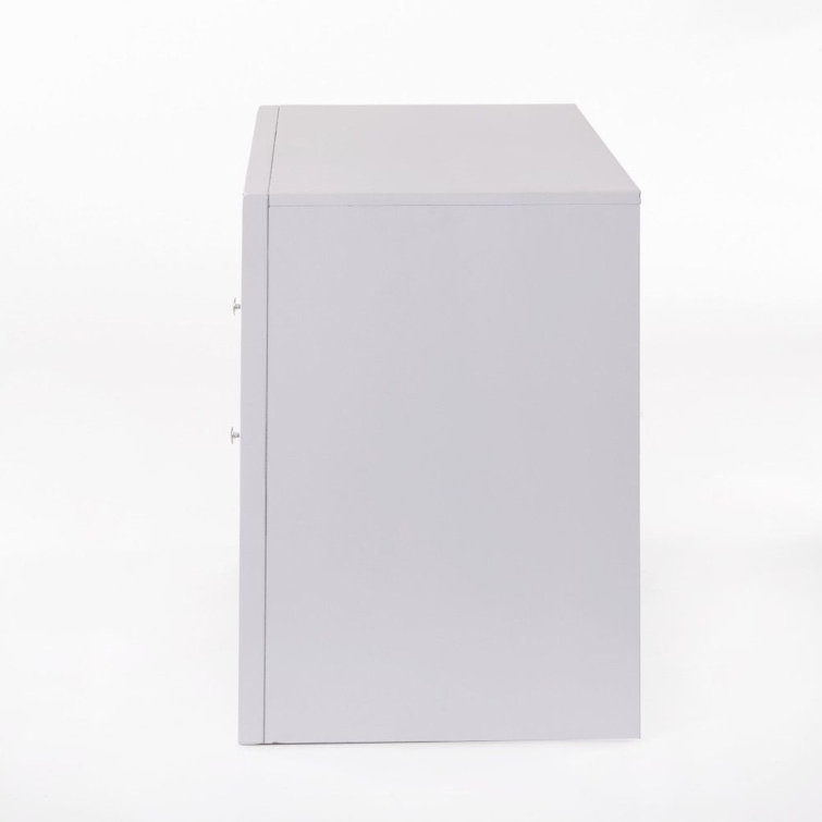 Elegant White 2-Drawer Nightstand with Beveled Fronts - 26"x25"