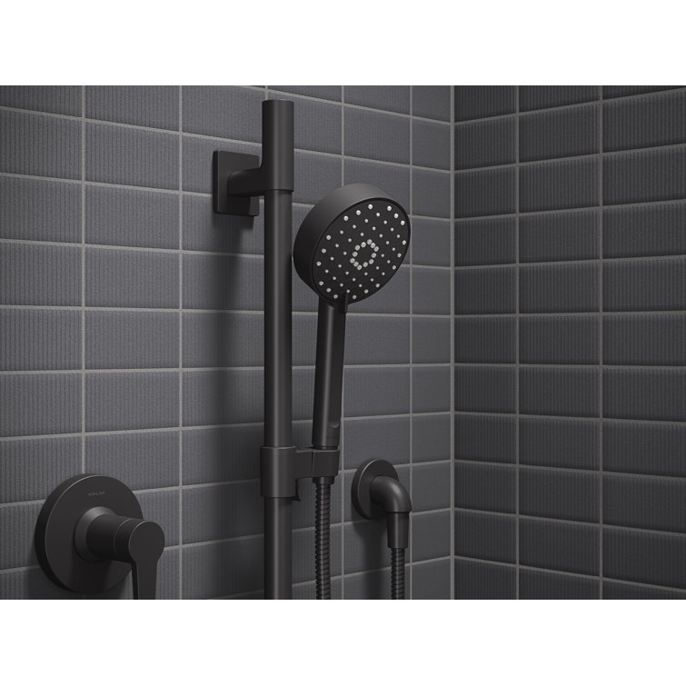 Matte Black Adjustable Multi-head Rain Shower Kit