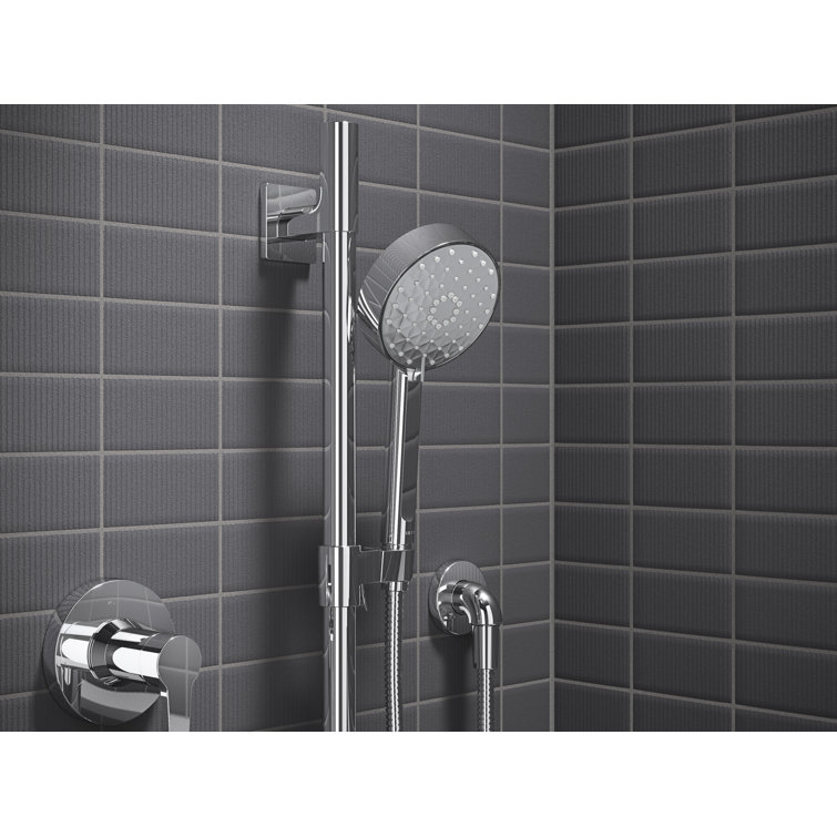 Polished Chrome Adjustable Rain Shower Kit with Handshower