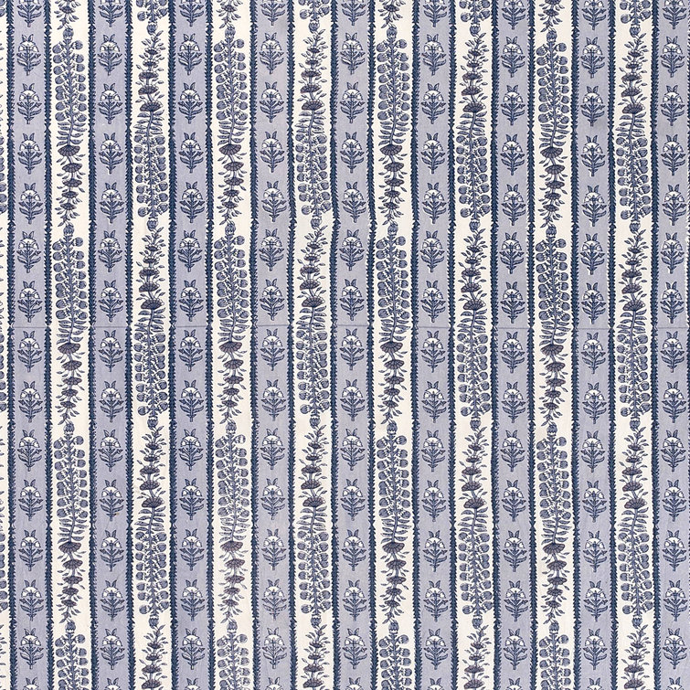 Blue Marine Floral Rectangular Fabric Tablecloth 71x128