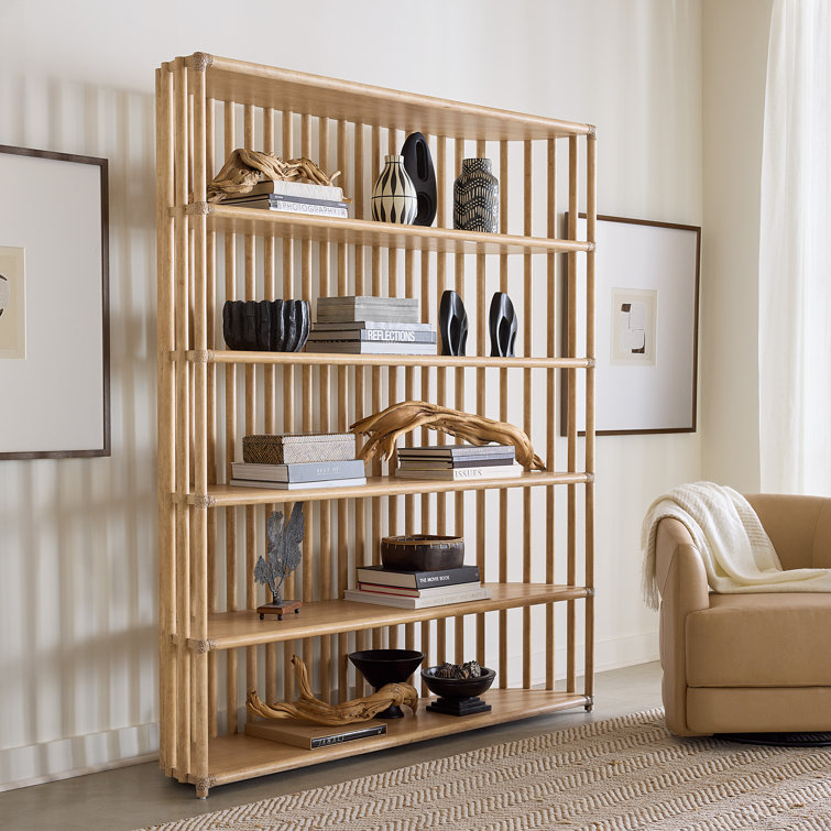Dune Light Brown Oak Veneer Slatted Bookcase