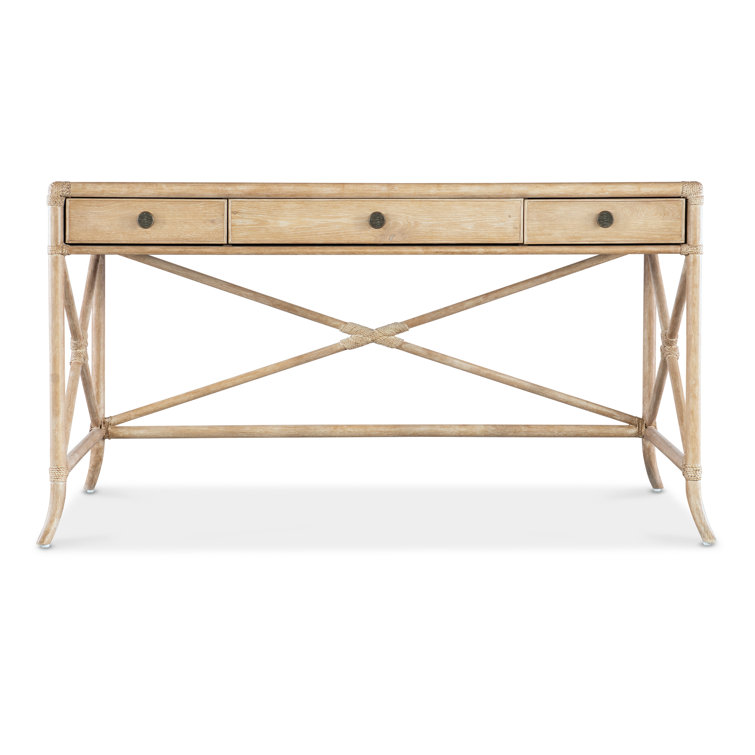 Dune Beige Oak and Maple Home Office Desk with Drawers