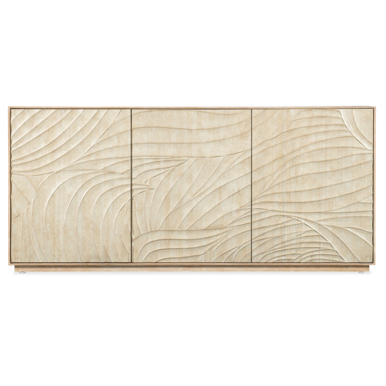 72-Inch Black Oak Veneer Transitional Entertainment Credenza