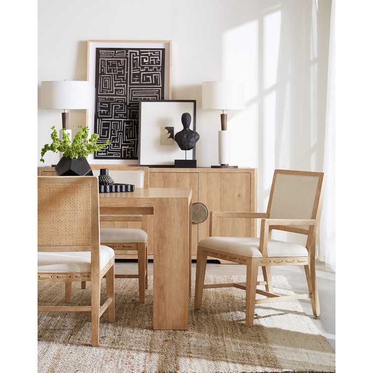 Beige Oak Transitional Media Console with Cabinet