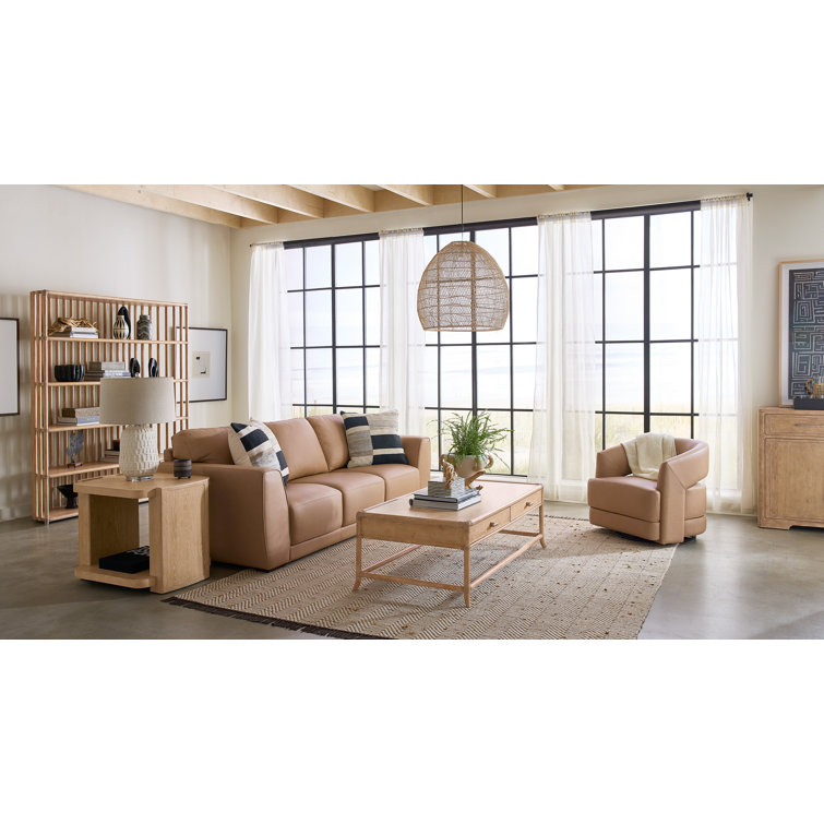 Dune Light Brown Oak Veneer Slatted Bookcase