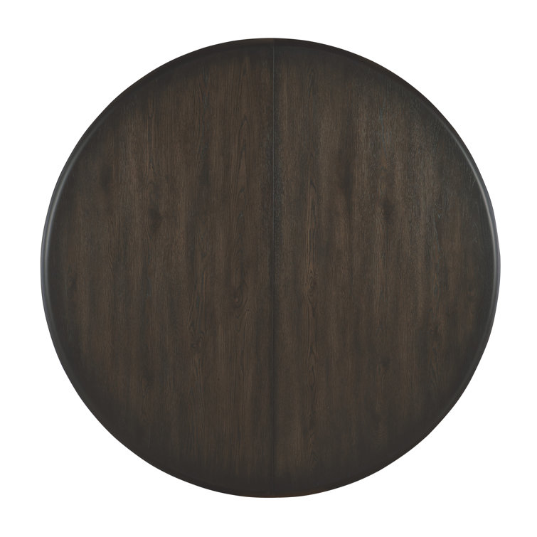 Black Sand Round Extendable Wood Dining Table