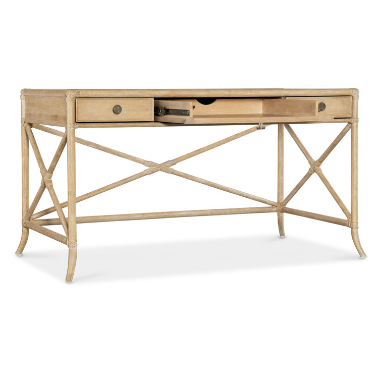 Dune Beige Oak and Maple Home Office Desk with Drawers
