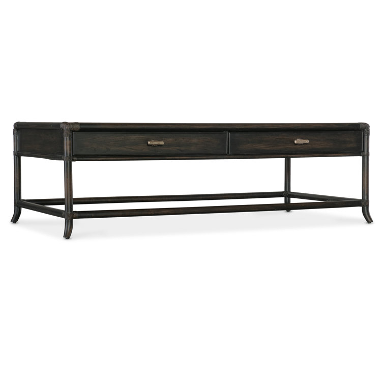 Black Sand Oak and Maple Rectangular Cocktail Table with Storage