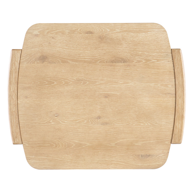 Sand Oak Veneer Rectangular End Table with Shelf