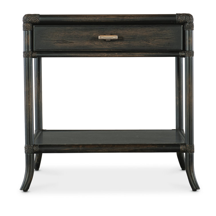Black Sand Oak and Maple Veneer End Table with Storage