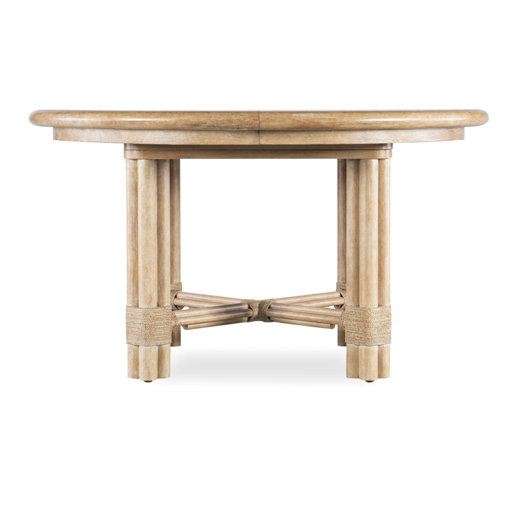Dune Beige Round Extendable Wood Dining Table