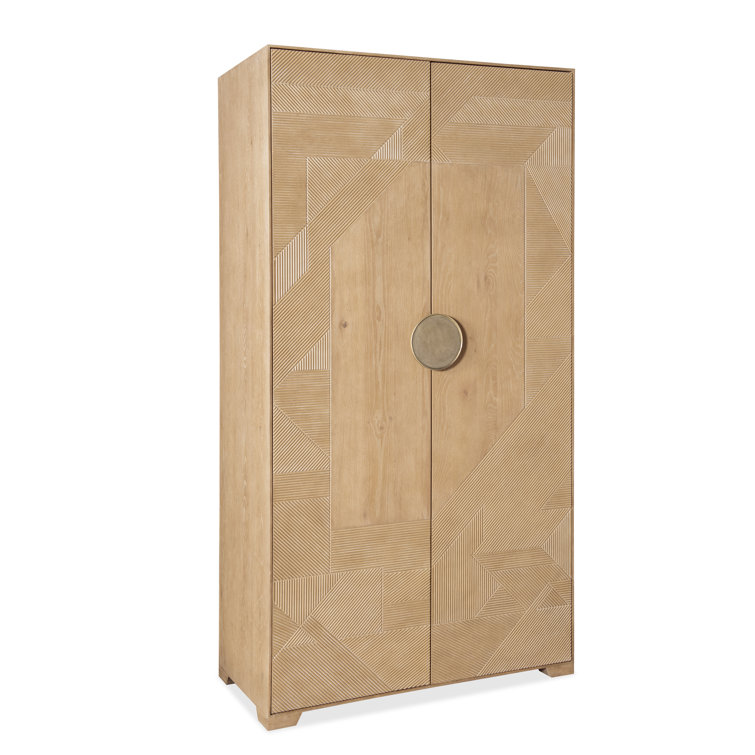 Dune Beige Oak and Maple Transitional Armoire