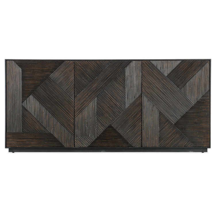 Black Sand 72'' Oak Veneer Media Console with Cabinet