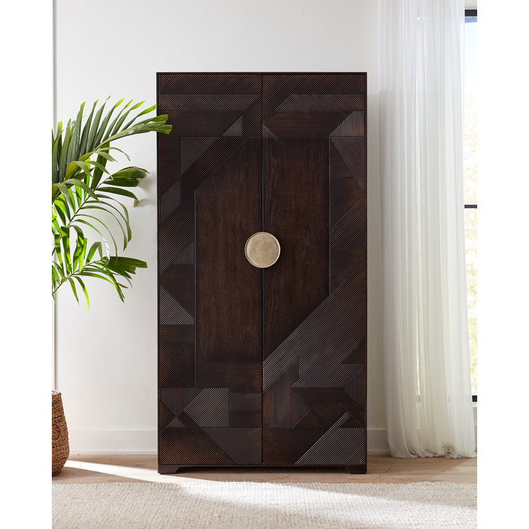 Dune Beige Oak and Maple Transitional Armoire