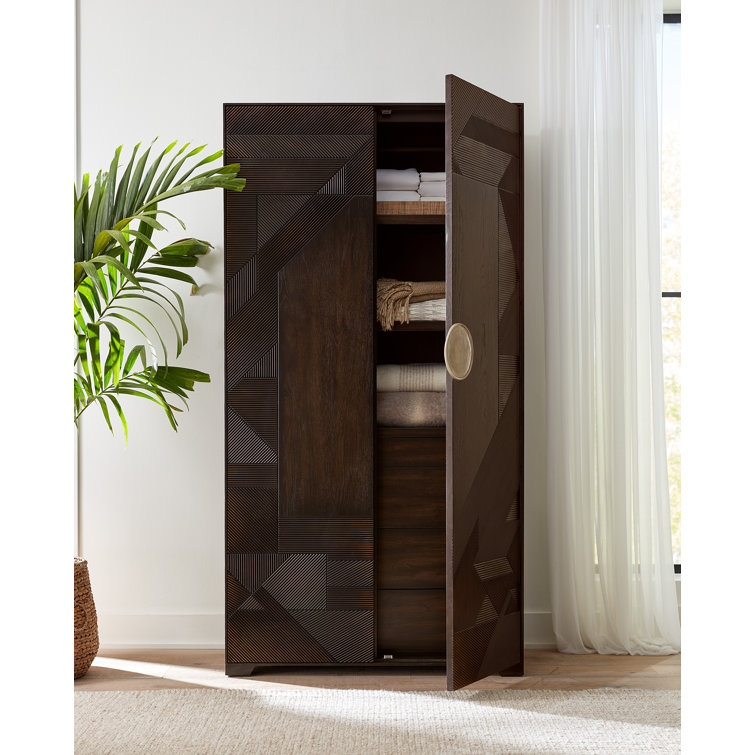 Dune Beige Oak and Maple Transitional Armoire