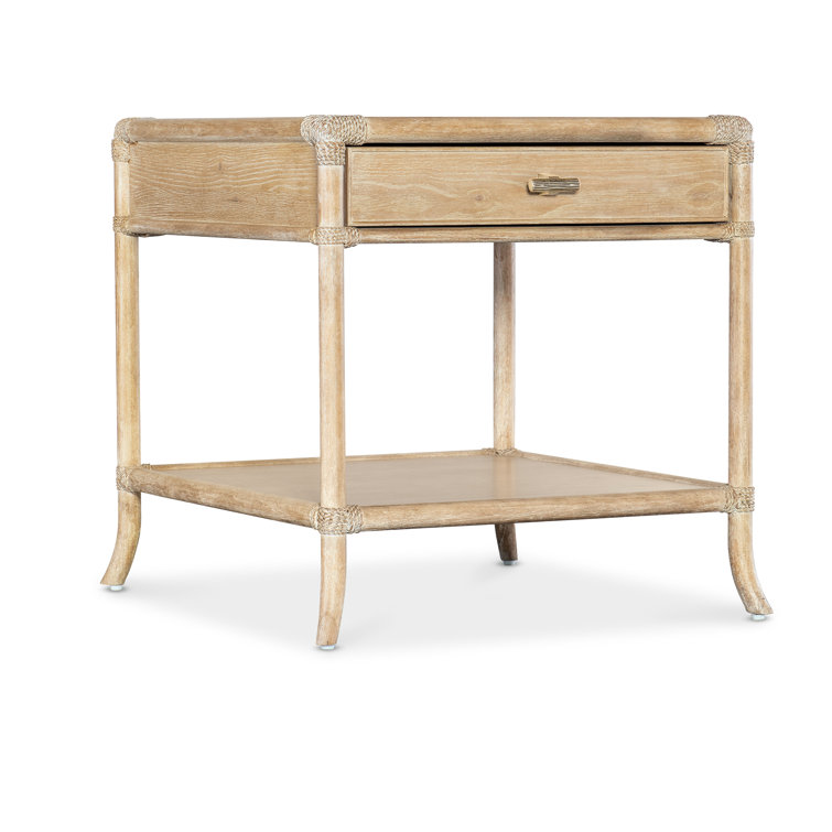 Dune Brown Oak and Maple Veneer End Table with Storage