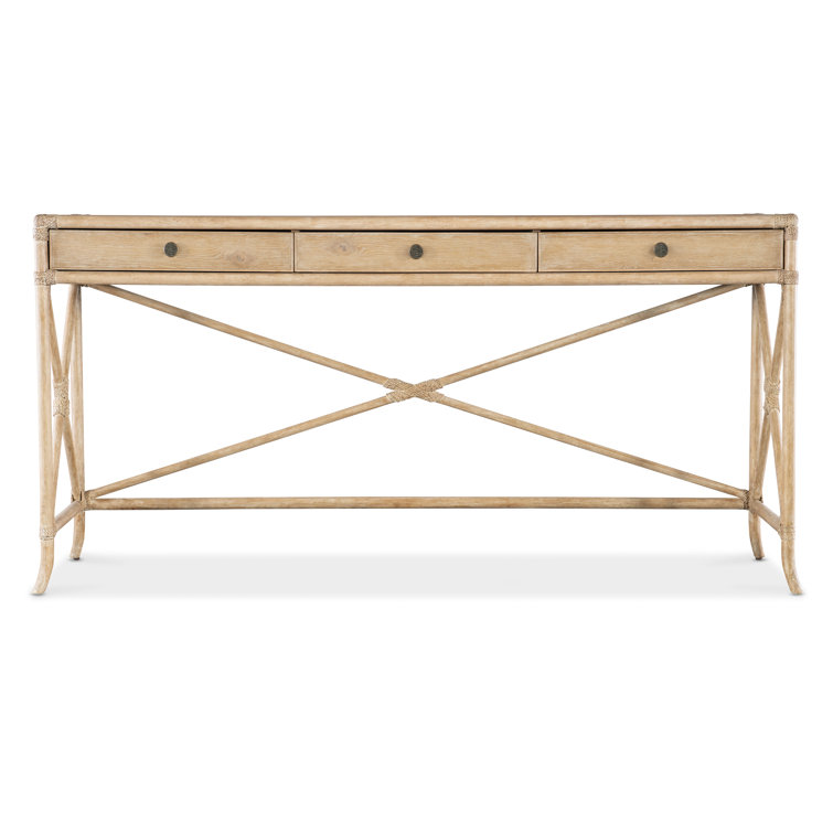Dune Beige Oak and Maple Rectangular Console Table with Storage