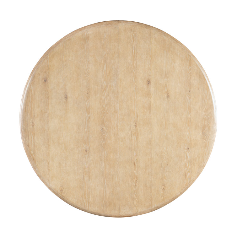 Dune Beige Round Extendable Wood Dining Table