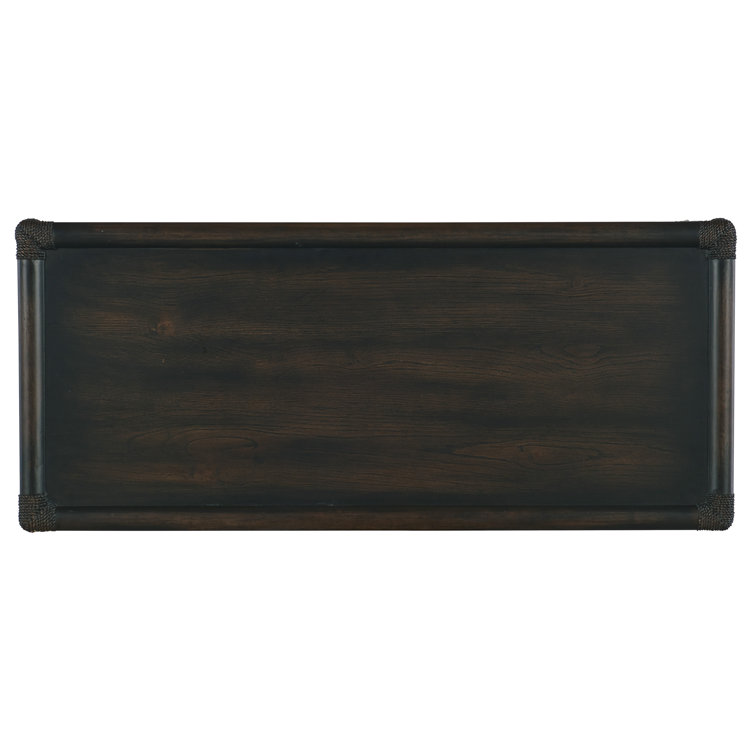 Dark Wood and Black Sand 5-Drawer Dresser with Soft Close
