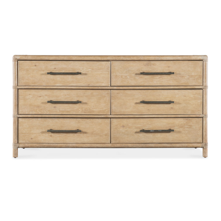 Dune Beige Oak and Maple 6-Drawer Dresser