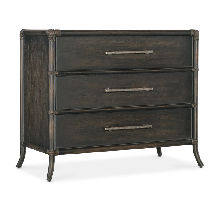 Black Sand 3-Drawer Bamboo and Maple Nightstand