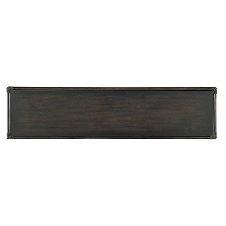 Black Sand Transitional Wood Console Table with Storage