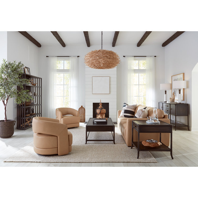 Black Sand Oak and Maple Veneer End Table with Storage