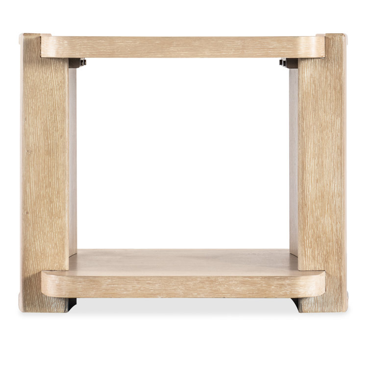 Sand Oak Veneer Rectangular End Table with Shelf