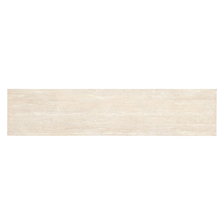 Transitional Brown Cream Marble Top Console Table with Storage