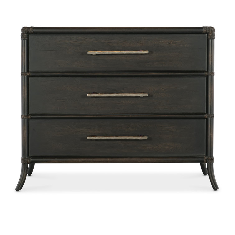 Black Sand 3-Drawer Bamboo and Maple Nightstand