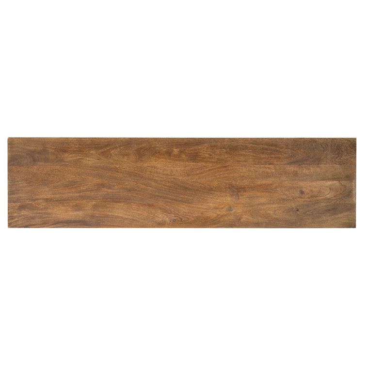 Medium Wood and Slate Mango Credenza with Iron Base