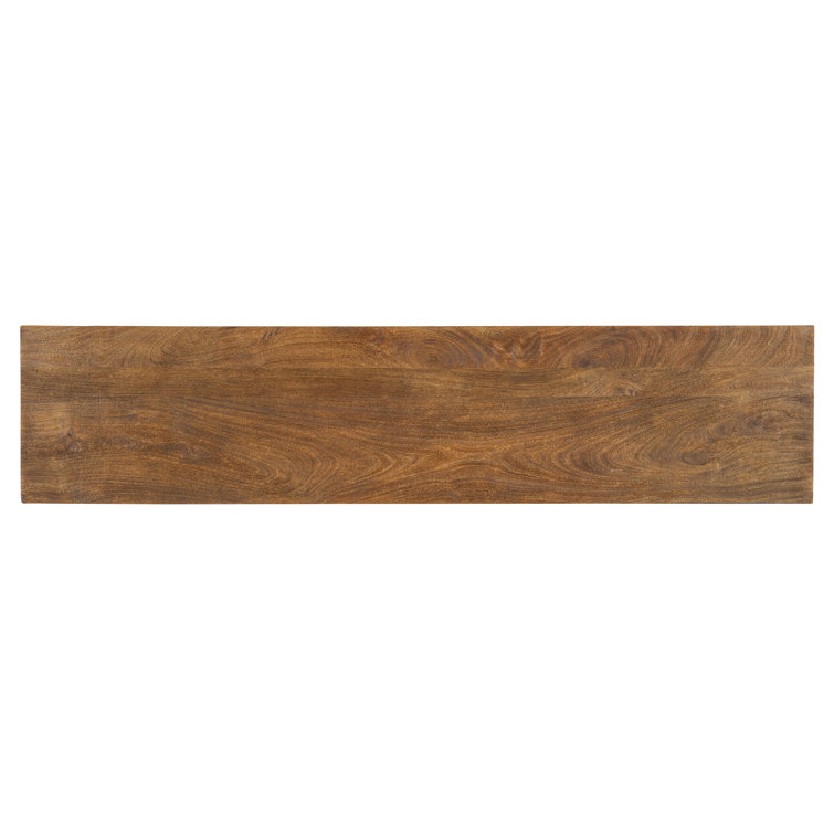 Black and White Mango Wood Credenza with Bone Inlay