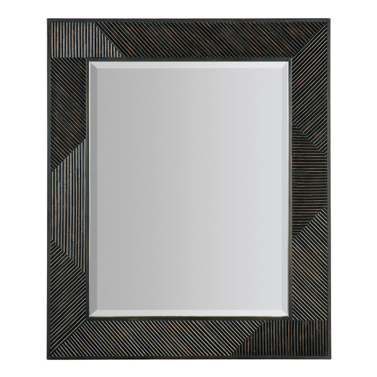 Contemporary Light Brown Wood Rectangle Wall Mirror
