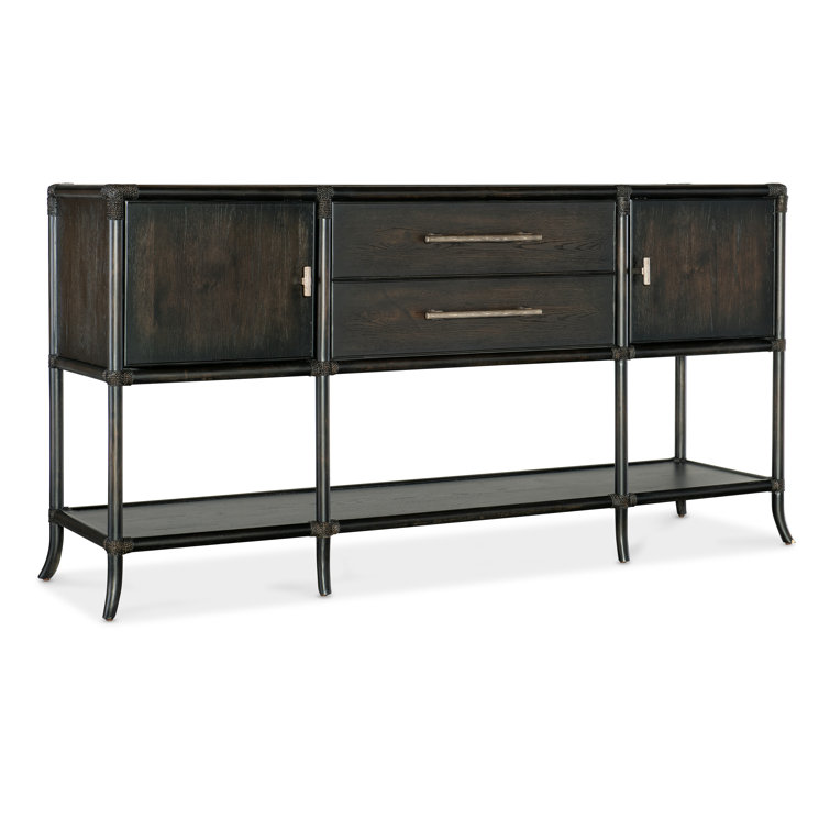 Retreat 70'' Dark Wood and Black Sand Sideboard