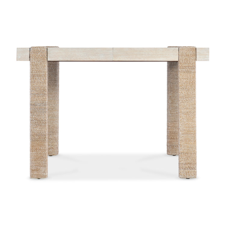 Beige Oak Veneer Extendable Rectangular Dining Table