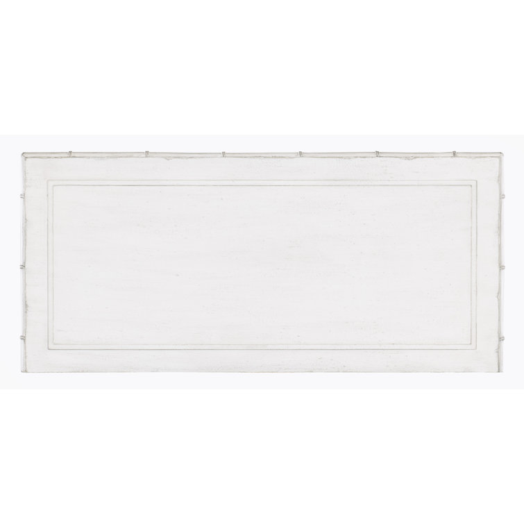 White Coastal 5-Drawer Dresser with Bamboo Motif