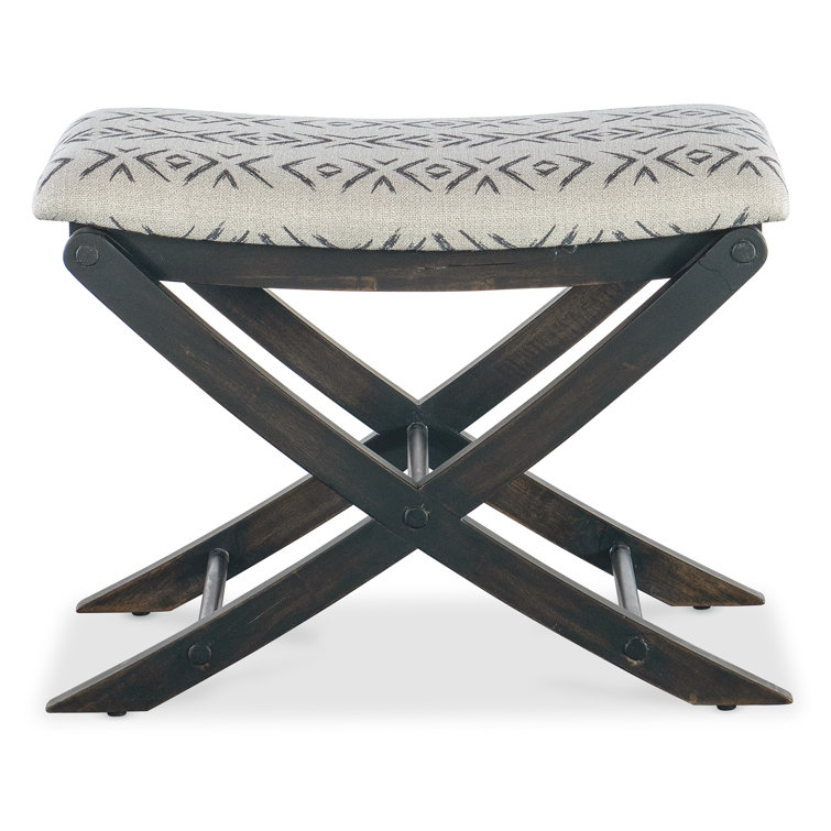 Jafar Grey and Black Sand Upholstered Wood Bed Bench
