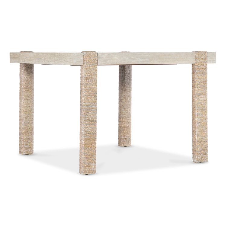 Beige Oak Veneer Extendable Rectangular Dining Table