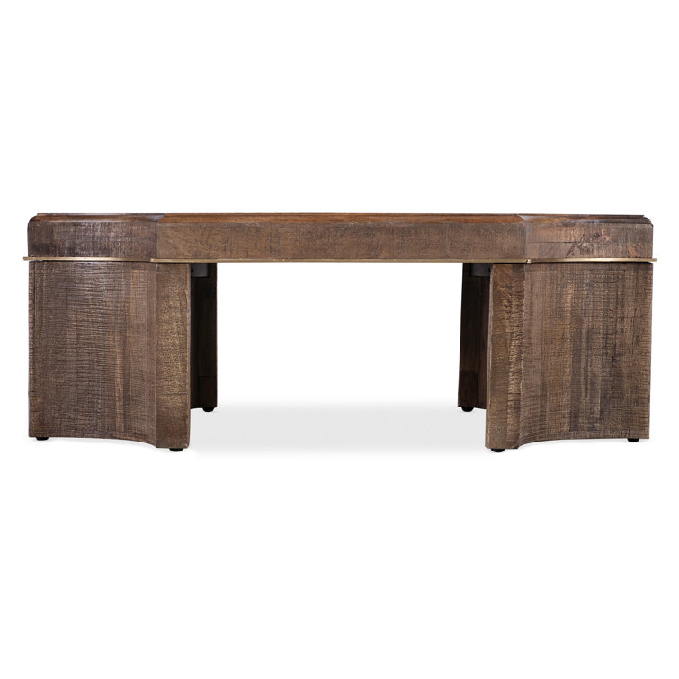 Brown Mango Wood Octagonal Coffee Table with Storage