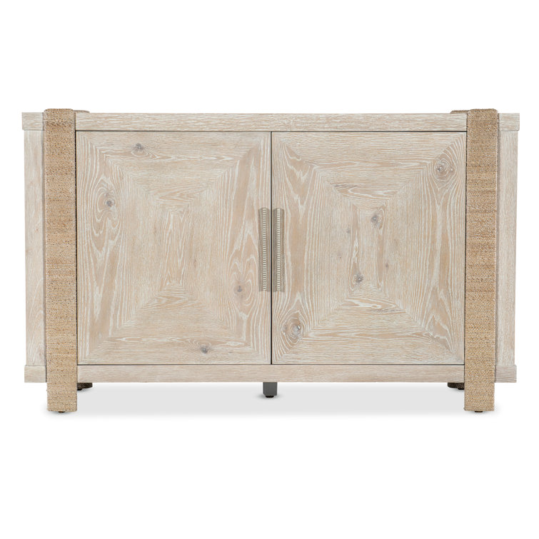 Beige Oak Veneer Transitional Sideboard with Rope-Wrapped Legs