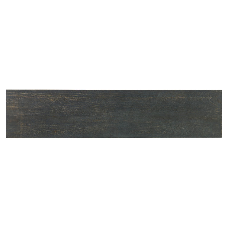 Black and Silver Mango Wood Credenza with Pewter Base