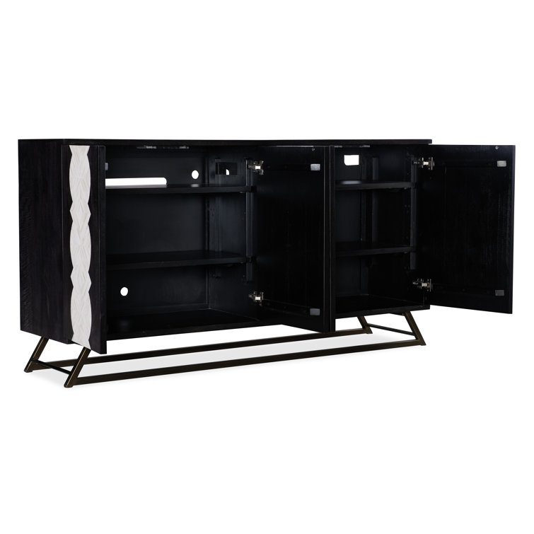 Black and White Bone Inlay Transitional Credenza